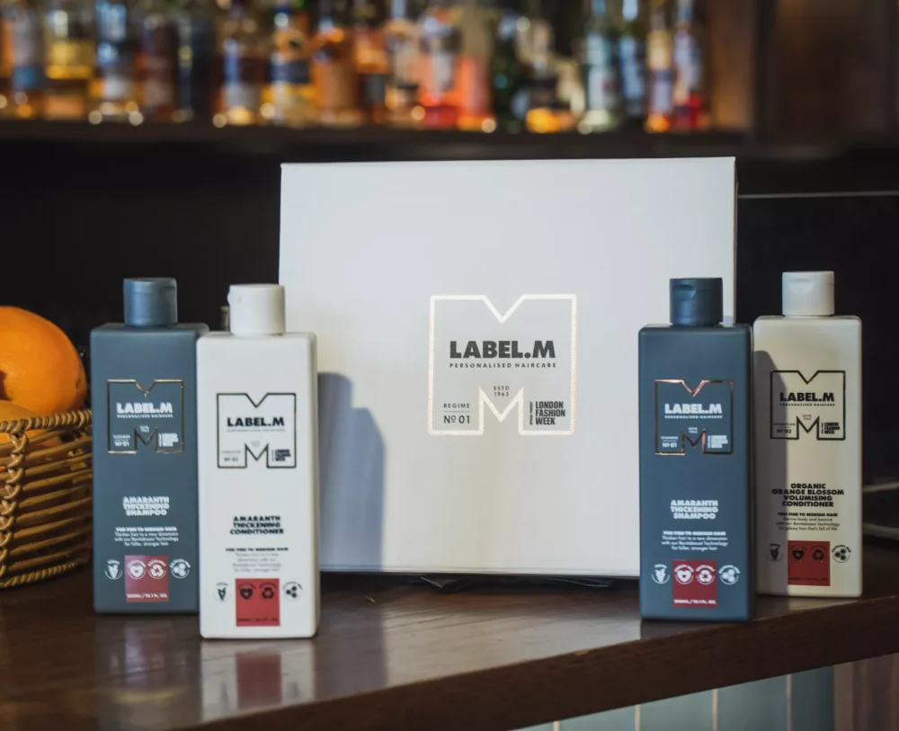 Label M Amaranth Thickening Shampoo & Conditioner is a professional hair care system formulated specifically for fine, limp, and thinning hair. The products work together to gently cleanse, nourish, and visibly increase hair volume without weighing it down.