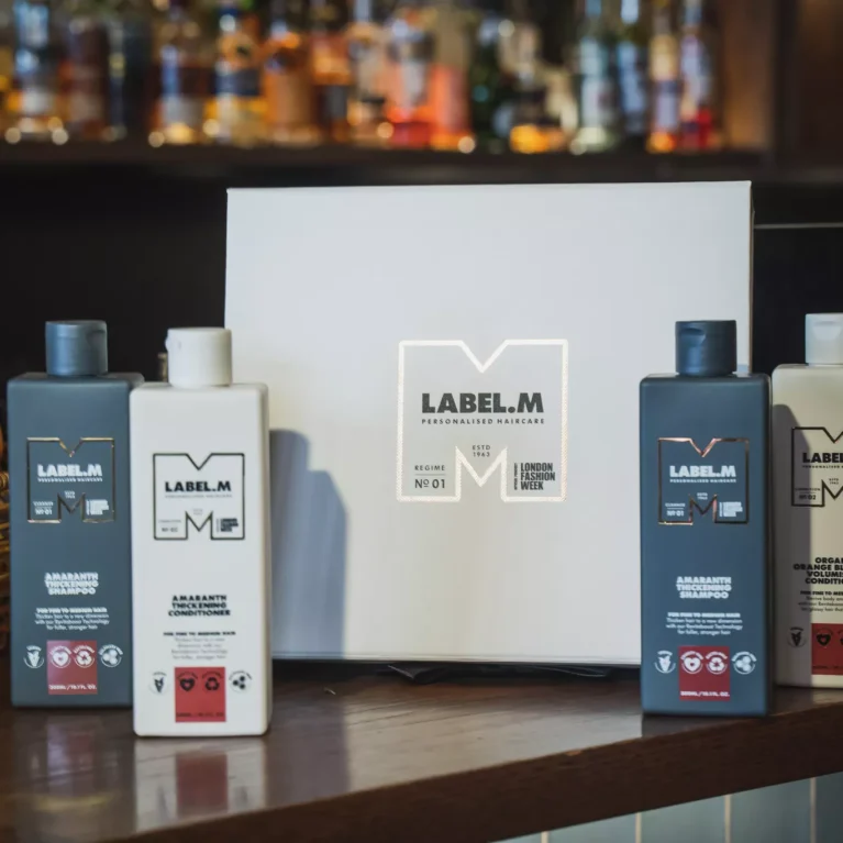 Label M Amaranth Thickening Shampoo & Conditioner is a professional hair care system formulated specifically for fine, limp, and thinning hair. The products work together to gently cleanse, nourish, and visibly increase hair volume without weighing it down.